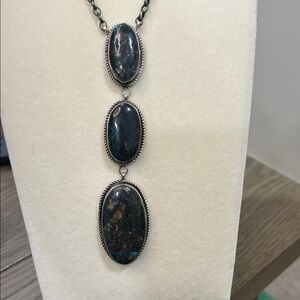 Donovan Nez Blue Moon Turquoise Necklace in Sterling Silver